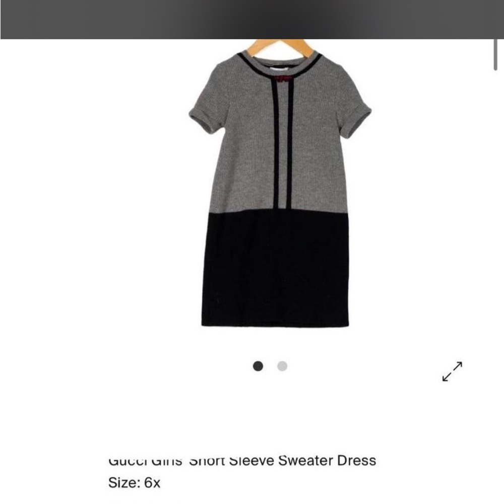 Gray and Black Short Sleeve Knit Dress